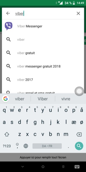 Saisissez le nom de l'appli et sélectionnez Rechercher