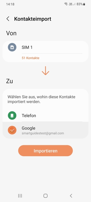 Wählen Sie Importieren