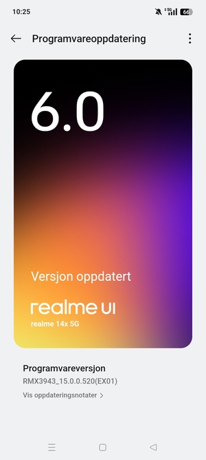 Hvis telefonen din er oppdatert, vil du se følgende skjermbilde