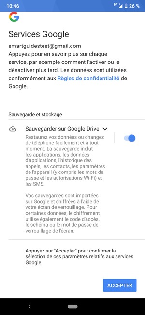 Sélectionnez ACCEPTER