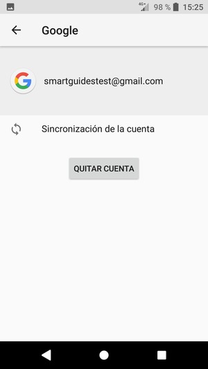 Seleccione Sincronización de la cuenta