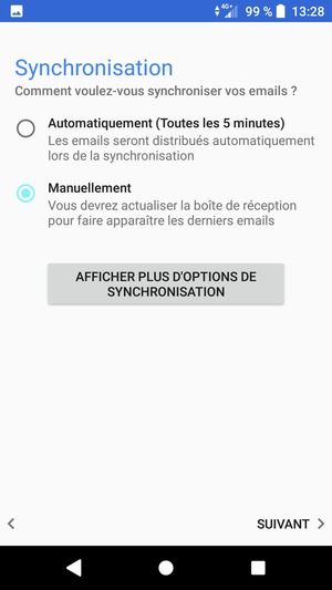 Sélectionnez votre option préférée et sélectionnez SUIVANT