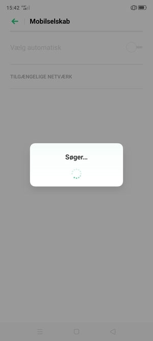 Afvent at søgningen er afsluttet