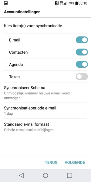 Selecteer VOLGENDE