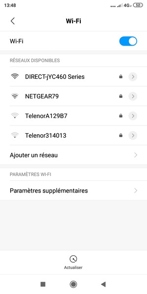 Sélectionnez le réseau sans fil auquel vous souhaitez vous connecter