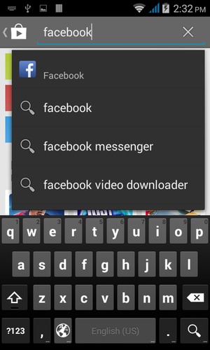 Enter the app name and select Search