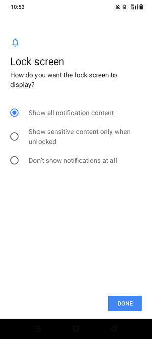Select your preferred option and select DONE