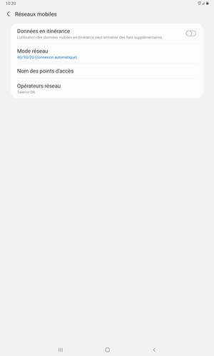 Sélectionnez Mode réseau
