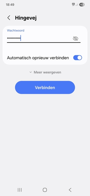 Voer het WiFi-wachtwoord in en selecteer Verbinden