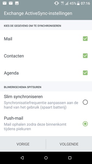 Selecteer VOLGENDE