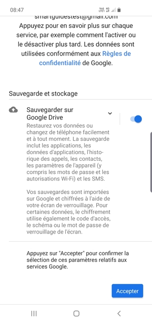 Sélectionnez Accepter