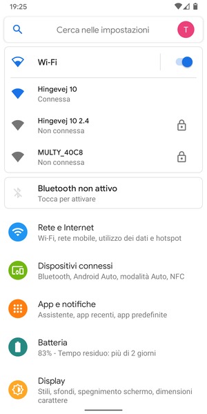 Ora sei connesso alla rete Wi-Fi