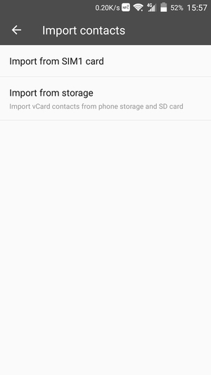 Select Import from SIM card