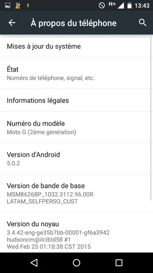 Sélectionnez Mises à jour du système
