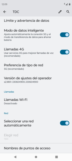 Desplácese y seleccione Nombres de puntos de acceso