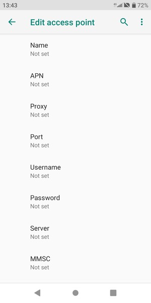 Enter Internet information