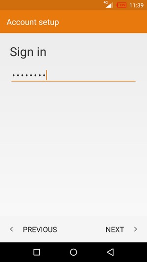 Enter your Gmail or Hotmail password and select NEXT