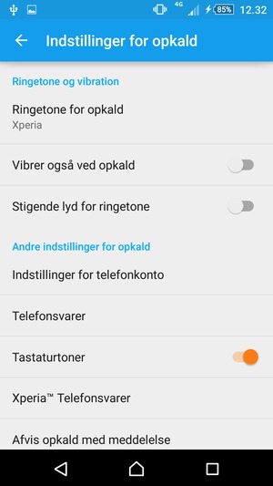 Vælg Telefonsvarer