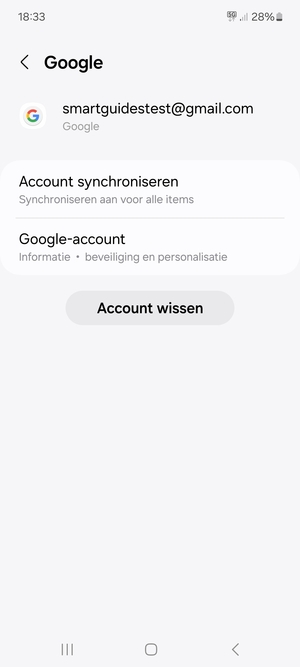 Selecteer Account synchroniseren