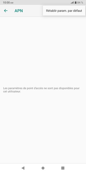 Sélectionnez Rétablir param. par défaut