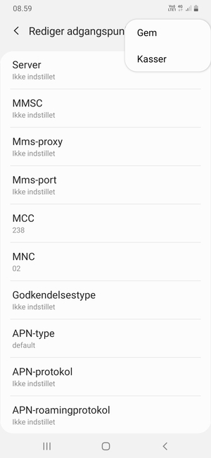 Vælg Gem
