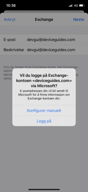 Velg Konfigurer manuelt