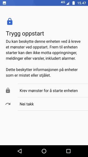 Velg ønsket alternativ