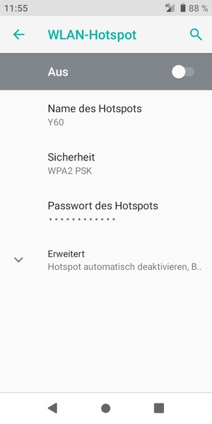 Schalten Sie WLAN-Hotspot ein