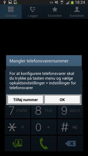 Hvis din telefonsvarer ikke er sat op, vælg Tilføj nummer