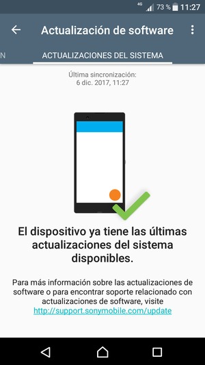 Si su teléfono está actualizado, verá la siguiente pantalla