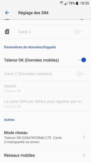 Faites défiler et sélectionnez Réseaux mobiles