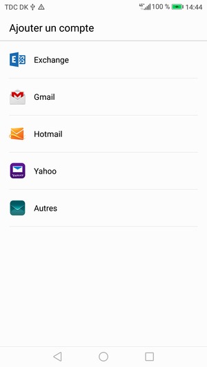 Sélectionnez Gmail ou Hotmail