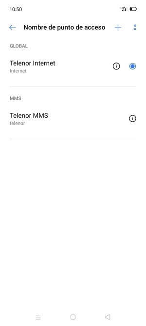 El teléfono ha sido configurado para MMS