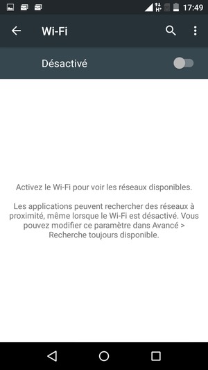 Activer le Wi-Fi