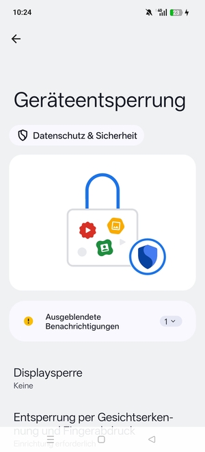 Wählen Sie Displaysperre