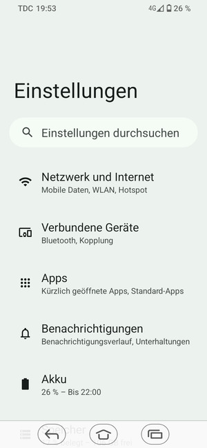 Wählen Sie Netzwerk und Internet
