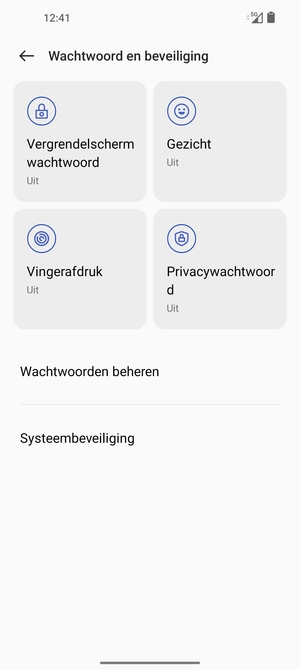 Selecteer Systeembeveiliging