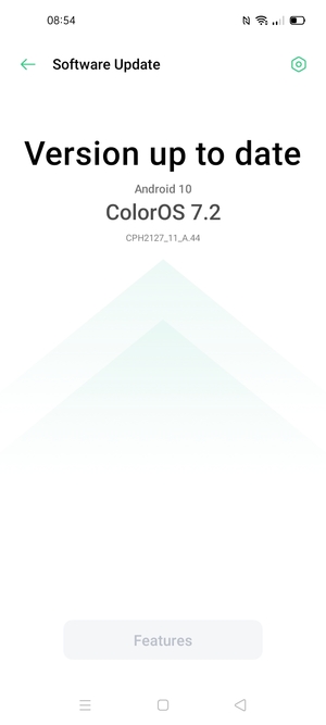 If your phone is up to date, you will see the following screen