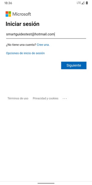 Introduzca su Dirección de correo electrónico y seleccione Siguiente