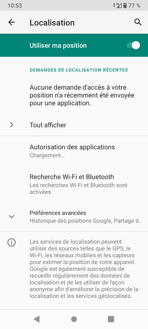 Désactiver le Localisation
