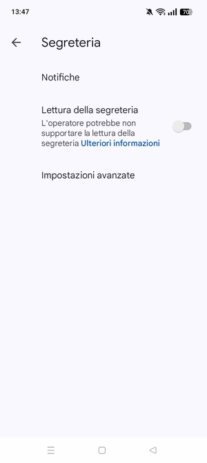 Seleziona Impostazioni avanzate