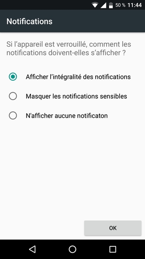 Sélectionnez votre option préférée et sélectionnez OK