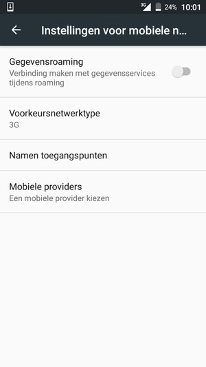 Selecteer Voorkeursnetwerktype