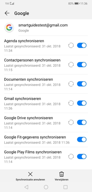 Uw gegevens worden gesynchroniseerd
