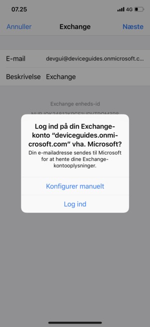 Vælg Konfigurer manuelt