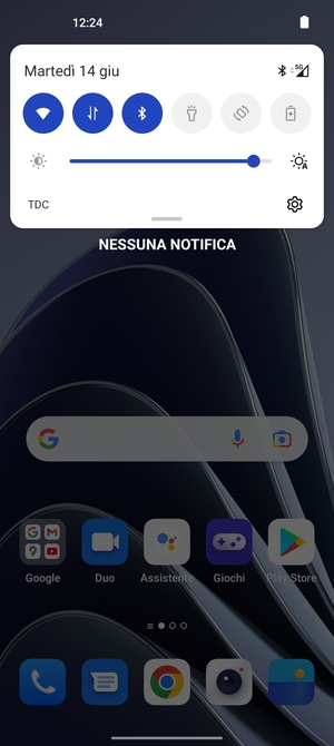 Scorri nuovamente verso il basso il menu in alto