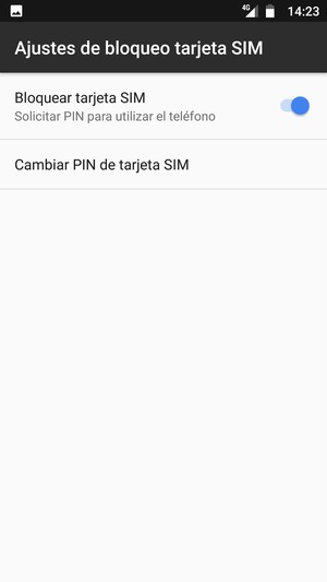 Seleccione Cambiar PIN de tarjeta SIM