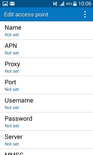 Enter Internet information