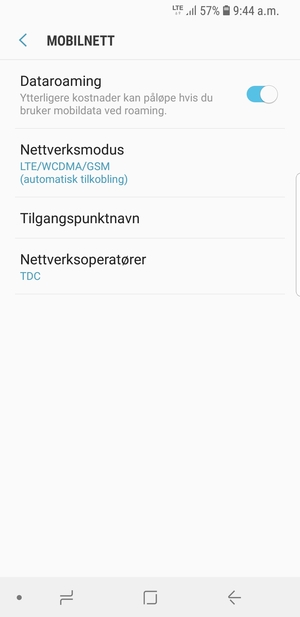 Slå Dataroaming på eller av