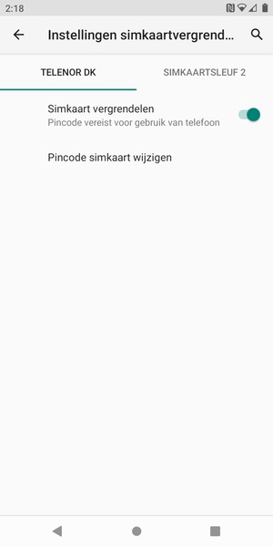Selecteer Public en Pincode simkaart wijzigen